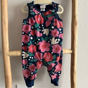 Hanna Andersson Floral Kids Romper - Pink and Navy